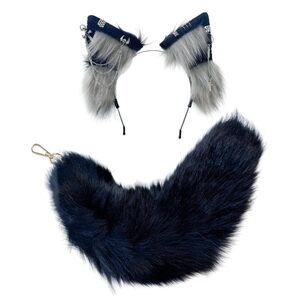 1914 Cat Fox Wolf Ears And Tail Set - Plush Cosplay Clips